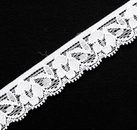 Krajka elastická jemná lomená bílá 18 mm