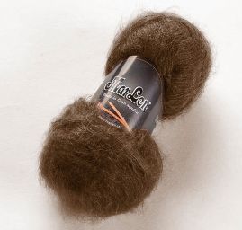 Mohérová směsová příze MarLen tenká tmavší hnědá