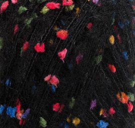 Mohérová směsová příze MarLen černá barevný nopek