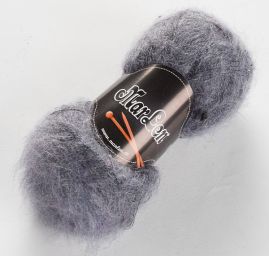 Mohérová pletací příze směs levandulová/černá