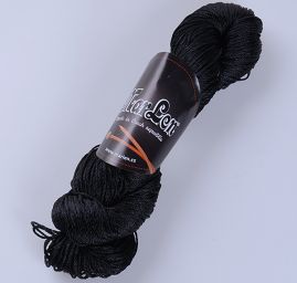 Viskozová pletací příze lesk černá