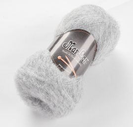 Mohérová pletací příze sv.šedý melír