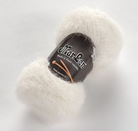 Moher akryl směs pletací příze lomená bílá