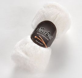 Mohér směs pletací příze MarLen lomená bílá