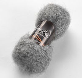 Mohérová pletací příze tenká MarLen šedobílá