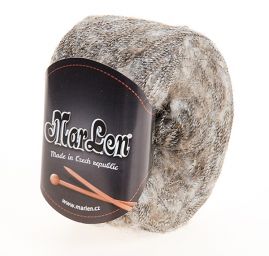 Mohér nopek efektní připlétací příze MarLen hnědý melír