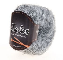 Mohér nopek efektní připlétací příze MarLen šedý melír