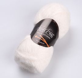 Mohérová pletací příze tenká MarLen lomená bílá