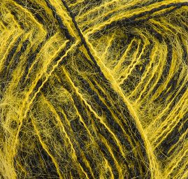 Mohérová směsová pletací příze žlutočerná