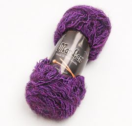 Mohérová směsová pletací příze fialový melír