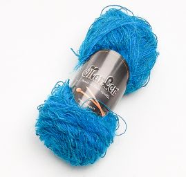 Mohérová směsová pletací příze modrý melír