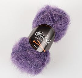 Mohér dlouhý vlas pletací příze MarLen tm.fialová