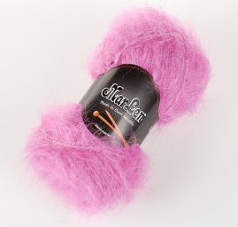 Mohér dlouhý vlas pletací příze MarLen růžová