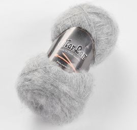 Mohérová pletací příze světle šedá