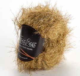 Efektní směsová příze MarLen dlouhý vlas zlatá