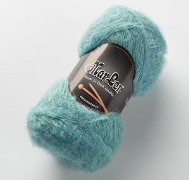 Mohérová pletací příze modrý melír