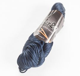 Viskozová lesklá pletací tubová příze tm. modrá