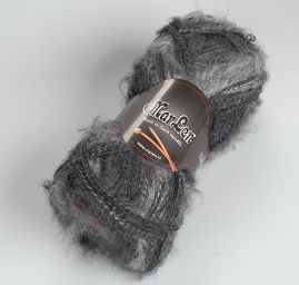 Vlněná pletací příze Marlen dlouhý vlas šedofialový melír