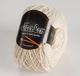 Bavlněná pletací příze klasická tenká smetanová