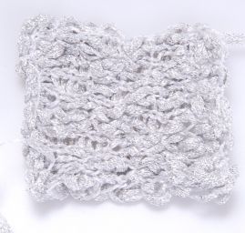 Efektní přípletová pletací příze stříbrná MarLen