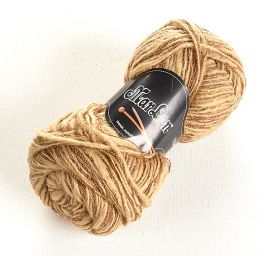 Vlněná směsová pletací příze hnědohnědý melír