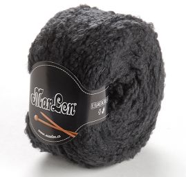 Pletací příze směs angora/vlna bukle temně šedá