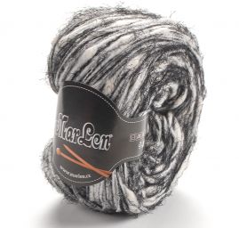 Efektní pletací příze Marlen šedobílý melír s vlasem
