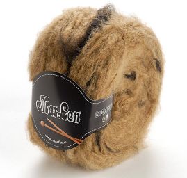 Mohér směs příze MarLen camel hnědá černý nopek