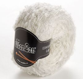 Vlněná buklé součky pletací příze MarLen šedobílá/stříbrná