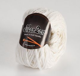 Bavlněná stužková pletací příze lomená bílá