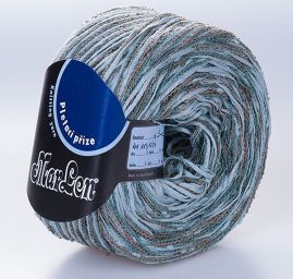 Bavlna stužková příze MarLen tyrkys/šedý melír