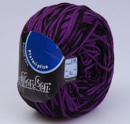 Bavlněná stužková příze Marlen fialovočerný melír
