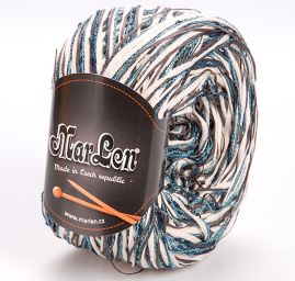 Bavlněná směsová pletací příze MarLen tyrkys melír