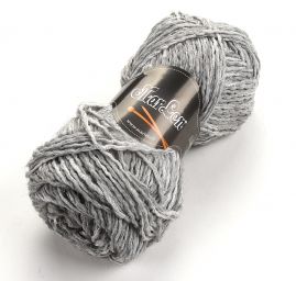 Směsová vlněná příze MarLen šedá se stříbrnou nití