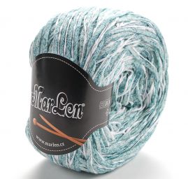 Bavlna směs pletací příze MarLen tyrkysová/bílá