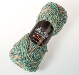 Bavlněná pletací příze MarLen béžovotyrkysový melír