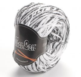 Stužková pletací příze MarLen bíločerný melír