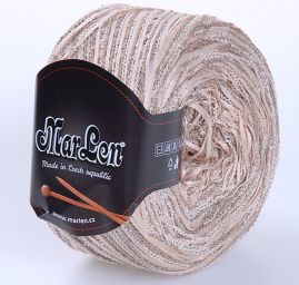 Bavlněná stužková příze MarLen smetanový melír