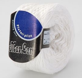 Stužková pletací příze MarLen tenká stužka bílá