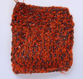 Bavlněná stužková příze MarLen oranžovošedý melír