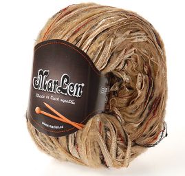 Vlněná pletací příze MaLen hnědozlatý melír