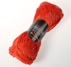 Efektní stužková pletací příze MarLen s leskem červená