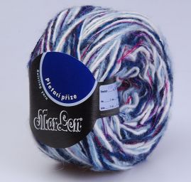 Vlněná pletací příze Marlen modrofialový melír