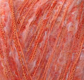 Směsová vlněná pletací příze oranžový melír