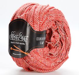 Tweedová stužková příze MarLen červený melír