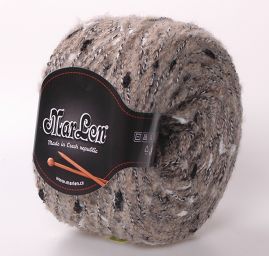 Směsová vlněná pletací příze hnědý melír