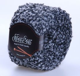 Směsová pletací příze MarLen černobílý melír