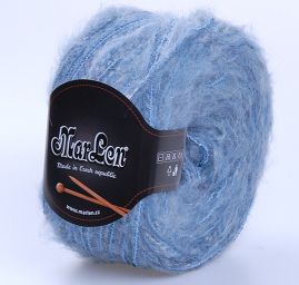 Směsová vlněná pletací příze modrý melír