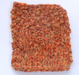 Směsová vlněná pletací příze oranžový melír