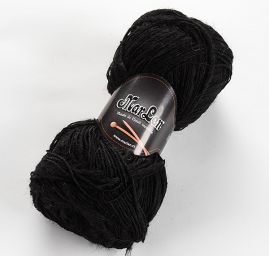 Vlněná pletací příze MarLen nestejné síly černá